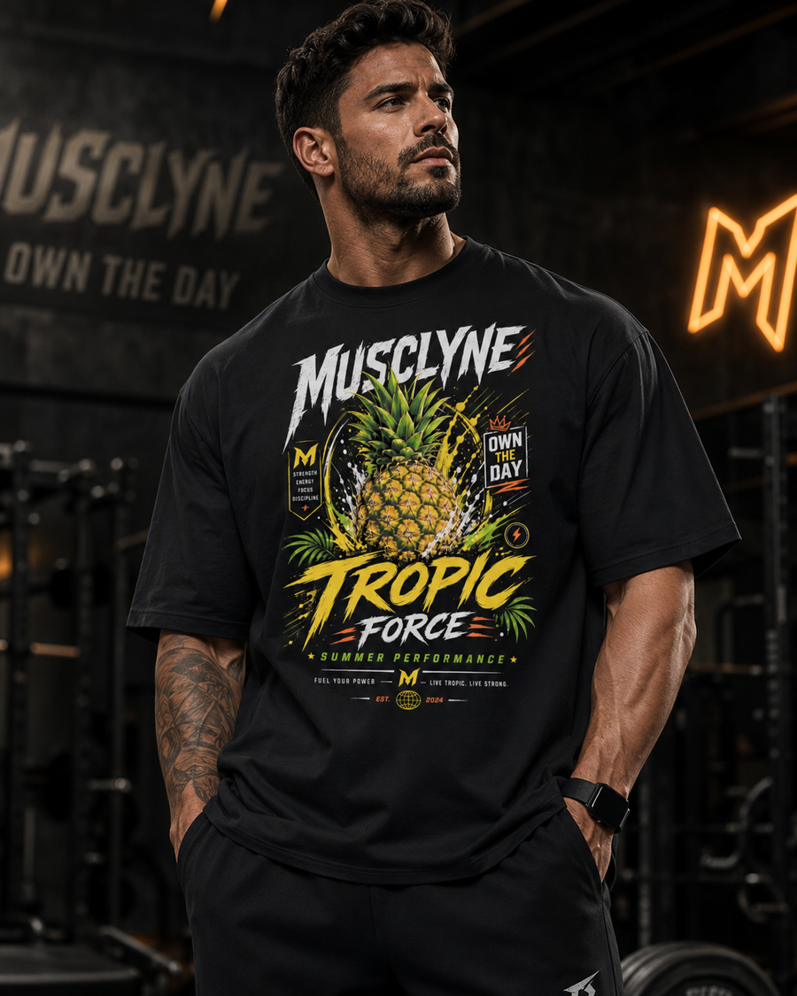 MUSCLYNE Tropical Force Herren Boxy-T-Shirt – Limitierte Sommer Auflage