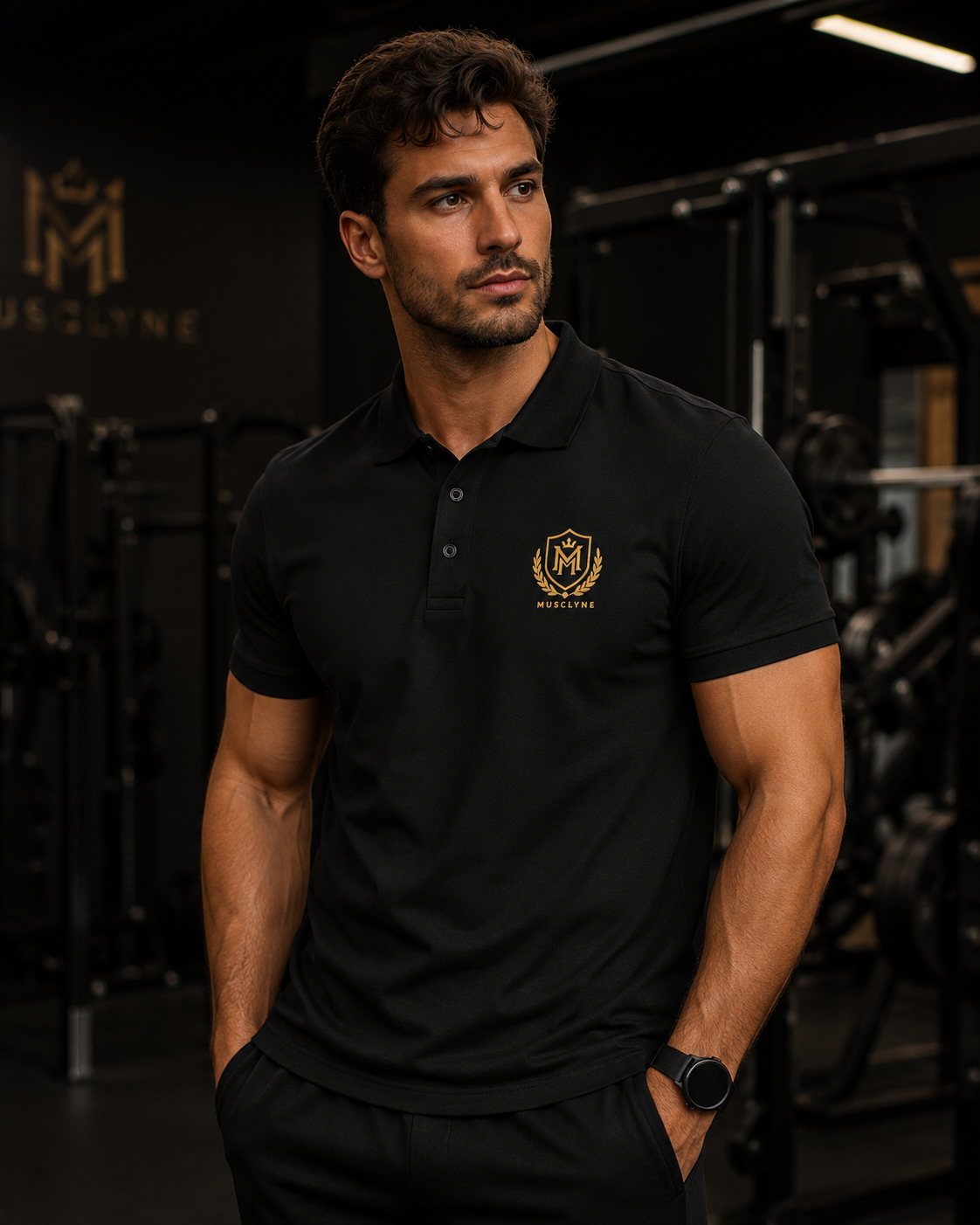 MUSCLYNE Premium Piqué Polo – Gesticktes Logo