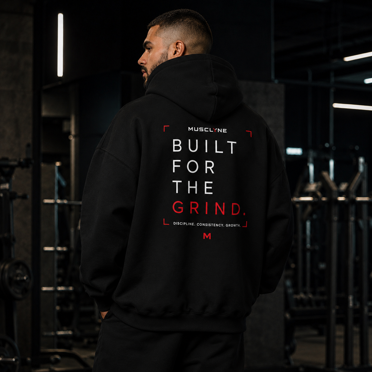 MUSCLYNE Oversized Unisex Hoodie – Built for the Grind Edition