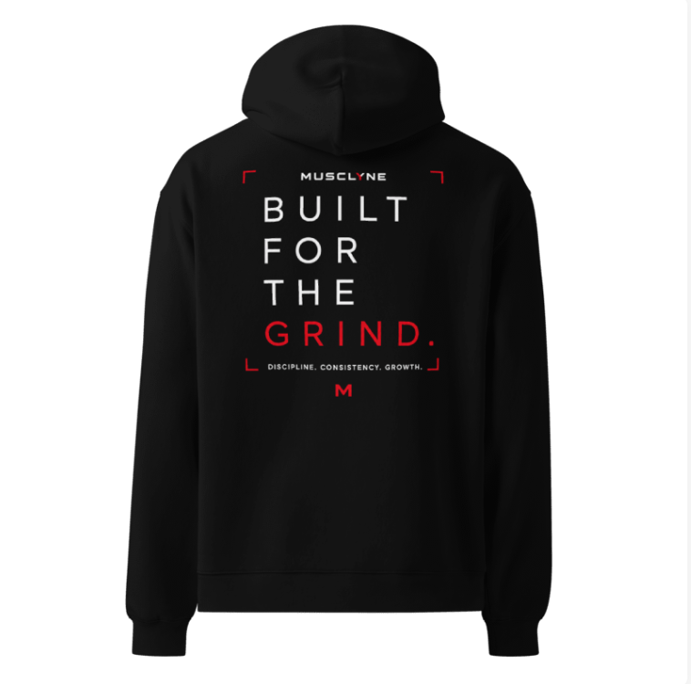 MUSCLYNE Oversized Unisex Hoodie – Built for the Grind Edition