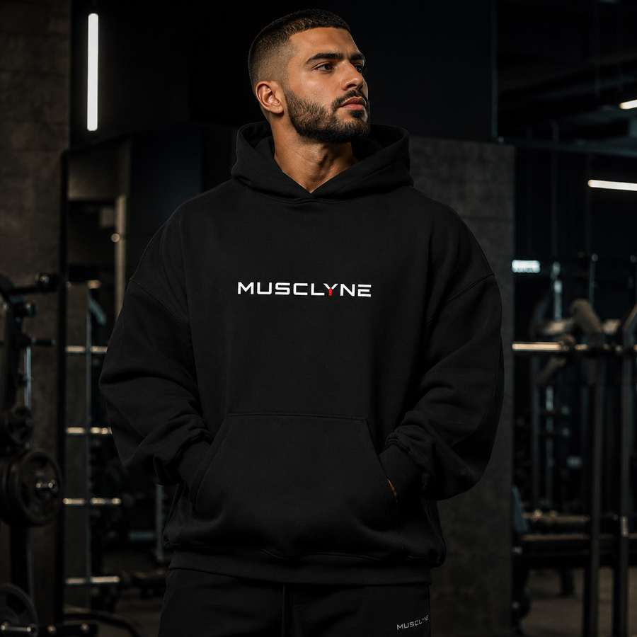 MUSCLYNE Oversized Unisex Hoodie – Built for the Grind Edition
