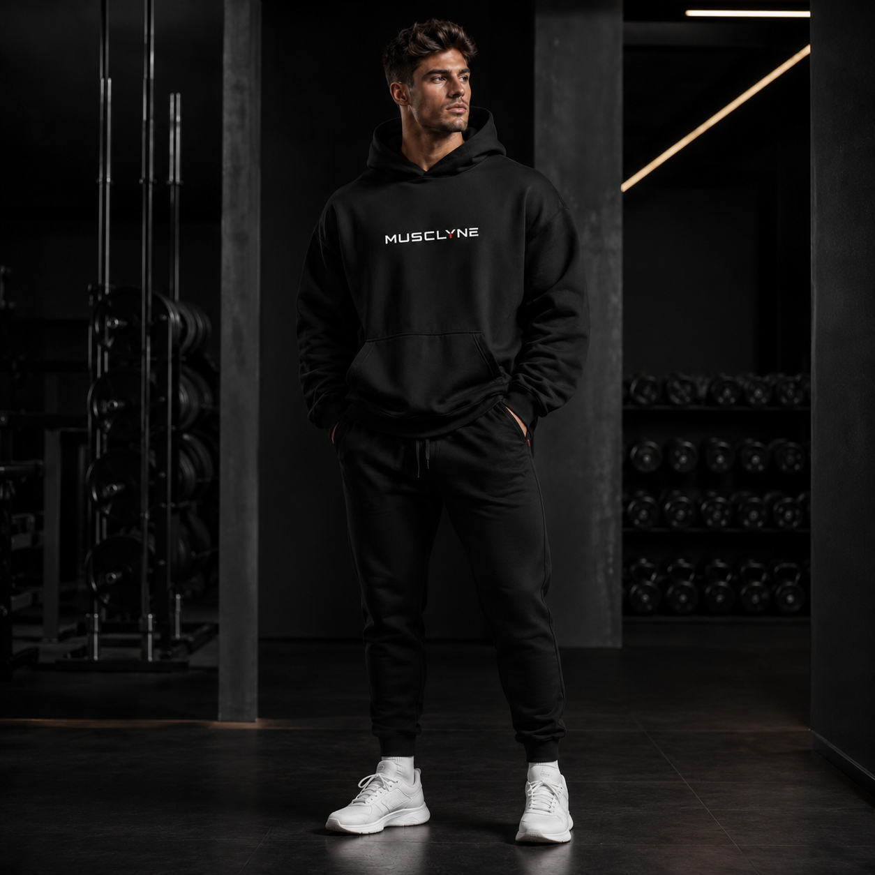 MUSCLYNE Oversized Hoodie – Street Gym Edition
