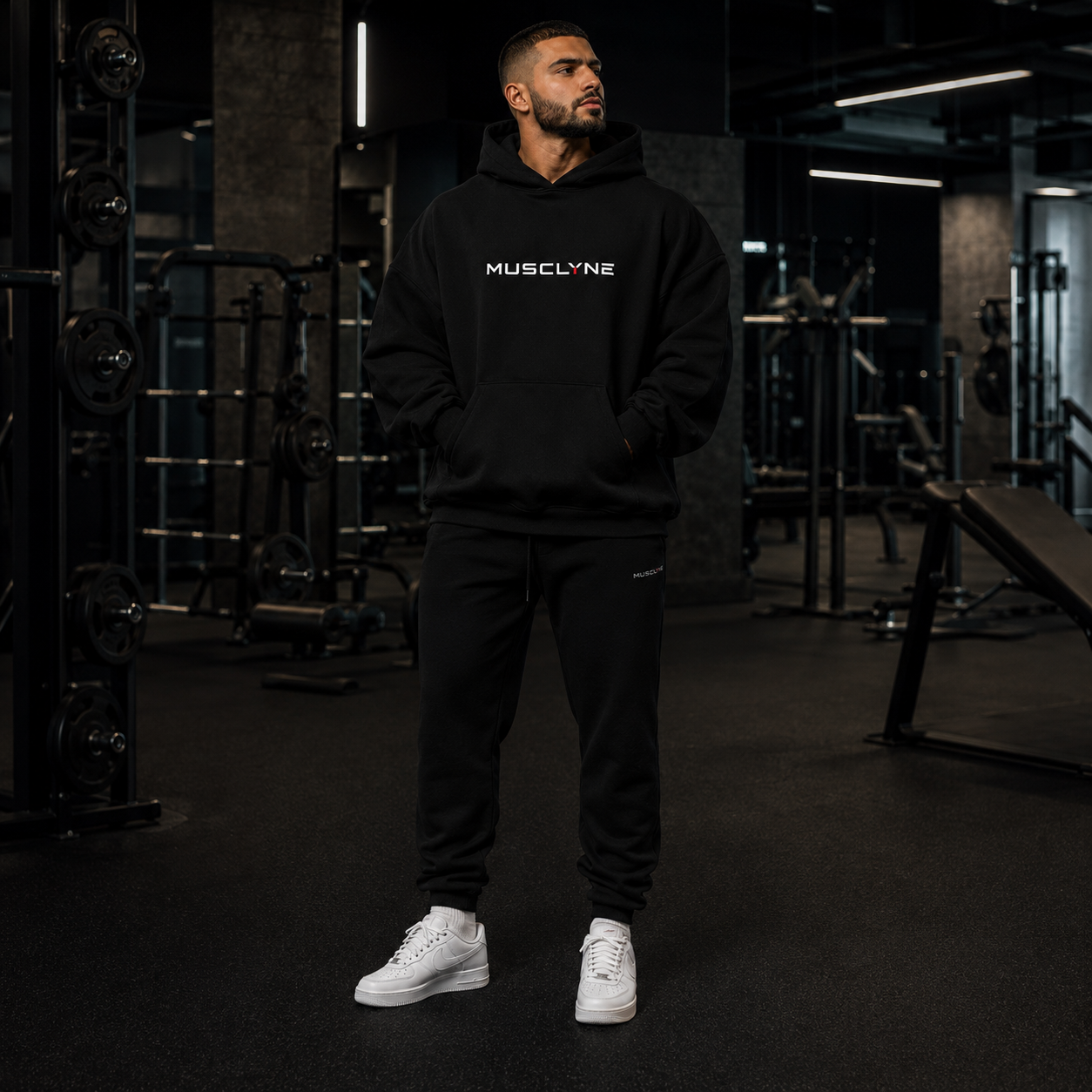 MUSCLYNE Oversized Unisex Hoodie – Built for the Grind Edition