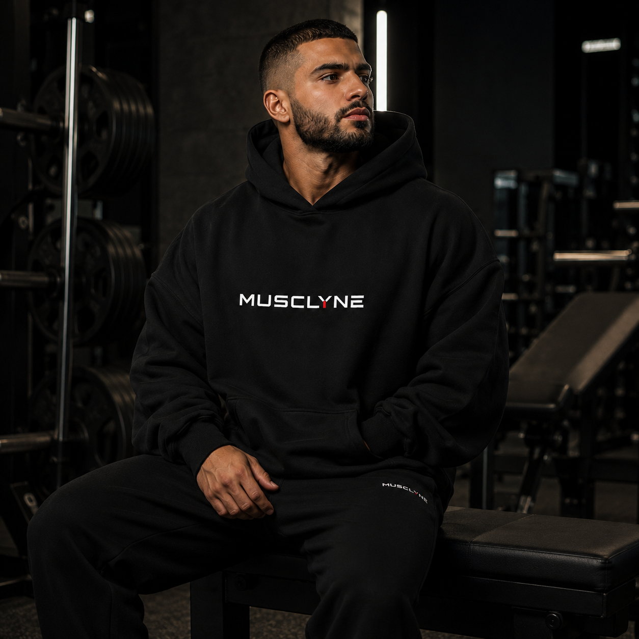 MUSCLYNE Oversized Unisex Hoodie – Built for the Grind Edition