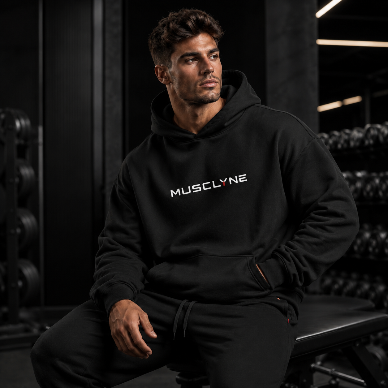 MUSCLYNE Oversized Hoodie – Street Gym Edition