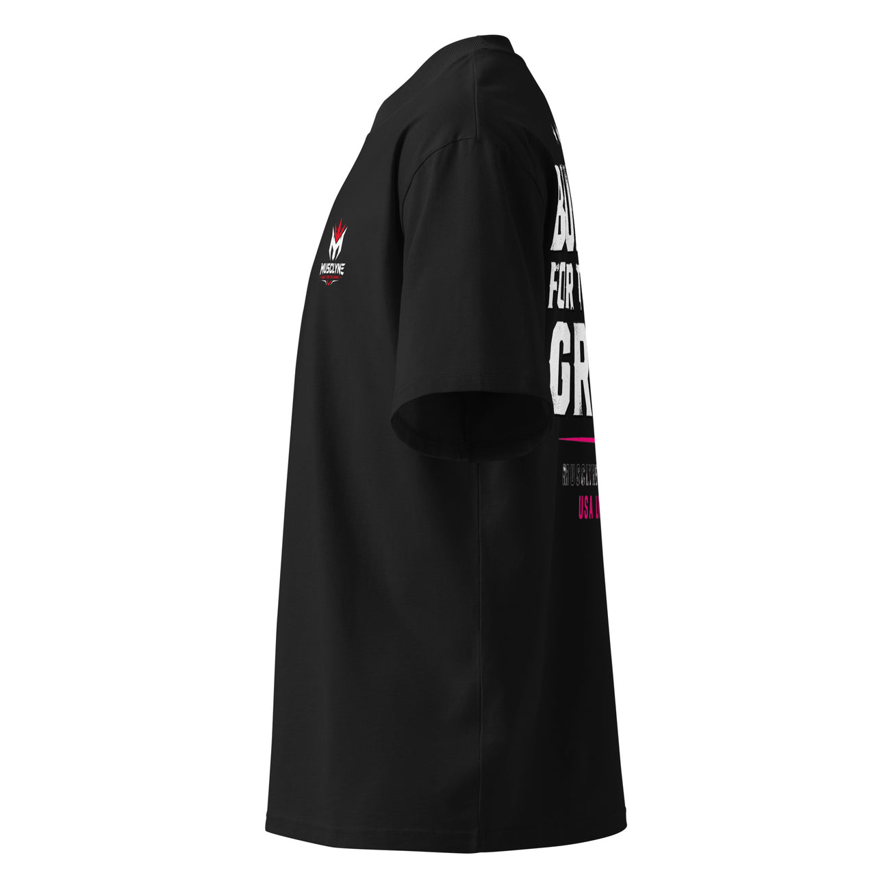 MUSCLYNE Oversized T-Shirt Grind Eagle, schwarz – Seitenansicht