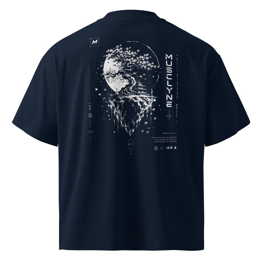 MUSCLYNE Oversized T-Shirt "Mountain Mentality" – French Navy