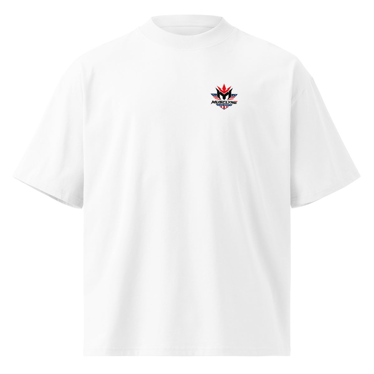 MUSCLYNE Oversized T-Shirt Iron Division, weiß – Vorderansicht