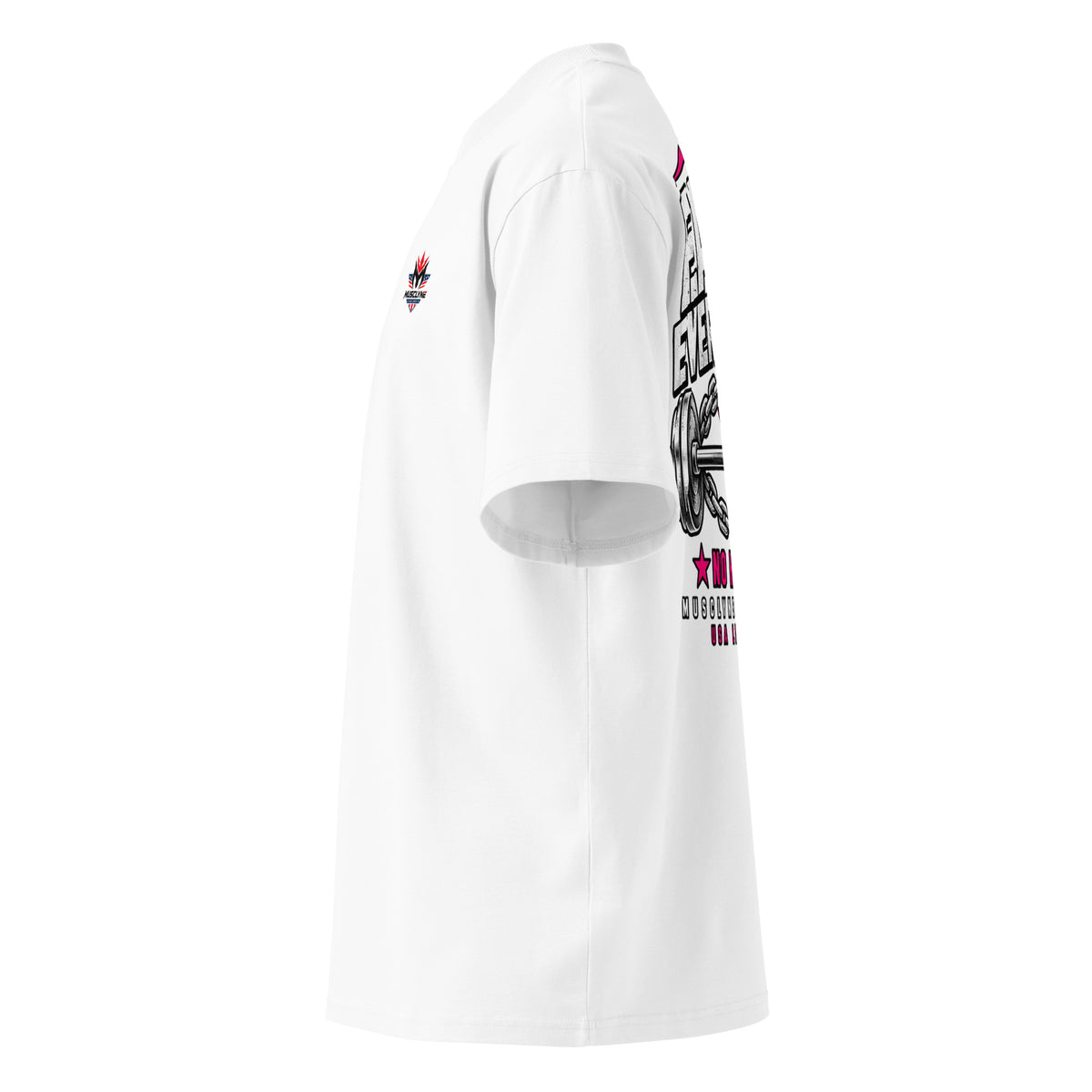 MUSCLYNE Oversized T-Shirt Earn Everything, weiß – Seitenansicht