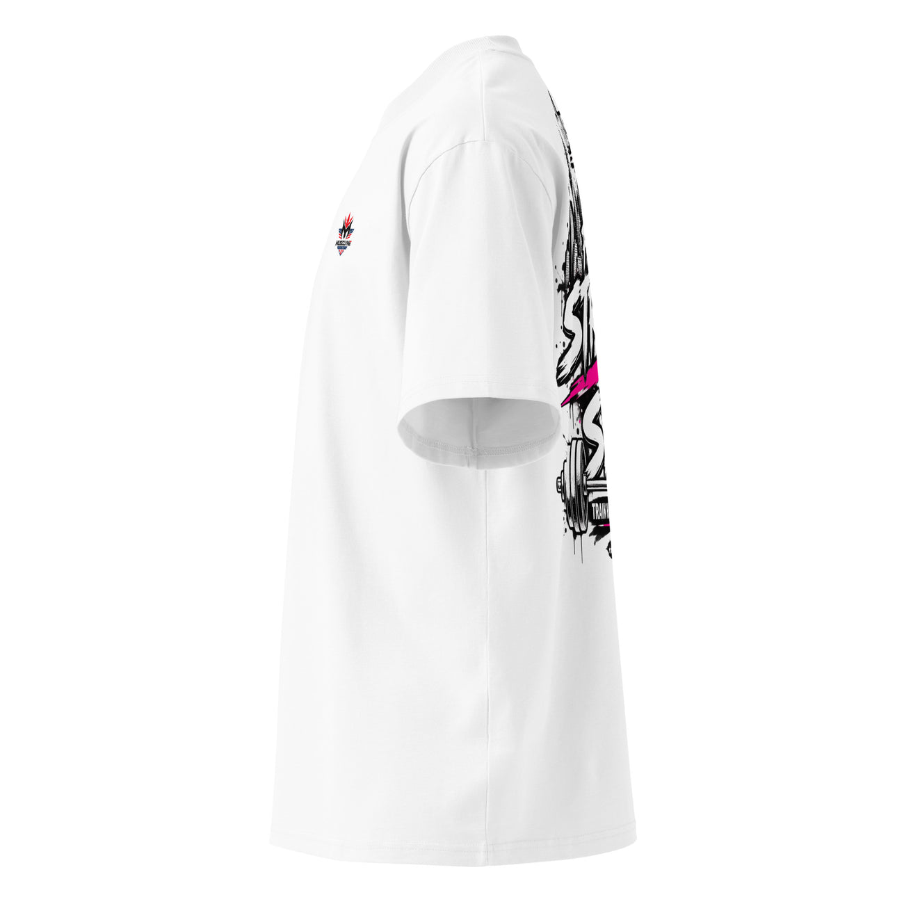 MUSCLYNE Oversized T-Shirt Streets to Sets, weiß – Seitenansicht