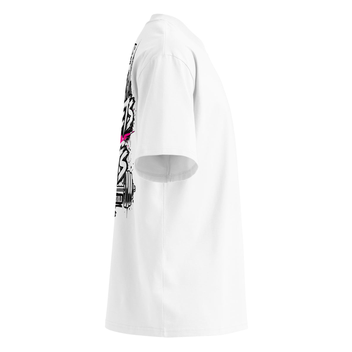 MUSCLYNE Oversized T-Shirt Streets to Sets, weiß – Seitenansicht rechts